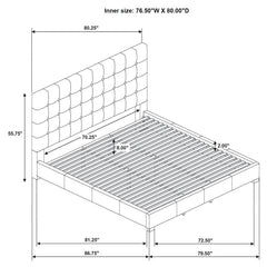 Medley Genuine Leather Eastern King Platform Bed Black