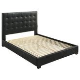 Best Furniture Outlet - Coaster - Medley Genuine Leather Queen Panel Platform Bed Black - 315911BLKQ