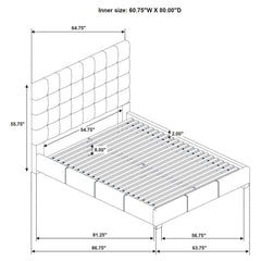 Medley Genuine Leather Queen Panel Platform Bed Black