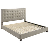 Best Furniture Outlet - Coaster - Medley Genuine Leather Eastern King Platform Bed Tan - 315911TANKE