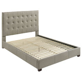 Best Furniture Outlet - Coaster - Medley Genuine Leather Queen Panel Platform Bed Tan - 315911TANQ