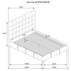Medley Genuine Leather Queen Panel Platform Bed Tan