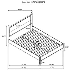 Mason 46-inch Queen Panel Platform Bed Grey and Light Brown