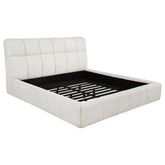 Best Furniture Outlet - Coaster - Nollet 48-inch Upholstered Eastern King Platform Bed Cream - 315917CRMKE