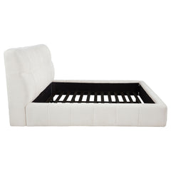 Nollet 48-inch Upholstered Eastern King Platform Bed Cream