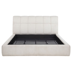 Nollet 48-inch Upholstered California King Platform Bed Cream
