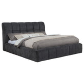 Best Furniture Outlet - Coaster - Nollet 48-inch Upholstered California King Platform Bed Grey - 315917GRYKW