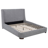Best Furniture Outlet - Coaster - Rennes Upholstered Eastern King Wingback Platform Bed Grey - 315928KE