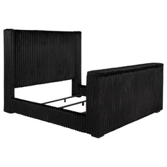 Best Furniture Outlet - Coaster - Centergrove Upholstered Eastern King Wingback TV Bed Black - 315945KE