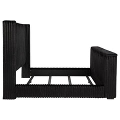 Centergrove Upholstered Eastern King Wingback TV Bed Black