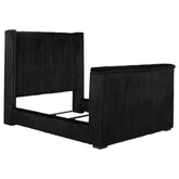 Best Furniture Outlet - Coaster - Centergrove Upholstered Queen Wingback TV Bed Black - 315945Q