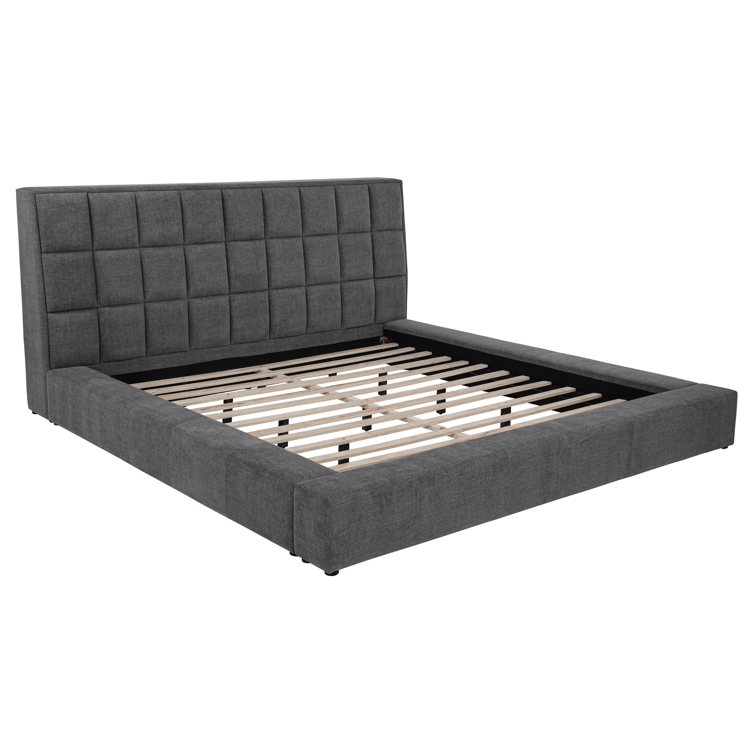 Best Furniture Outlet - Coaster - Dreux Upholstered California King Panel Platform Bed Grey - 315948GRYKW