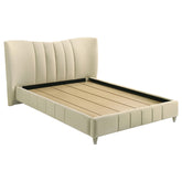 Best Furniture Outlet - Coaster - Evelyn Upholstered Queen Panel Platform Bed Ivory - 315956Q