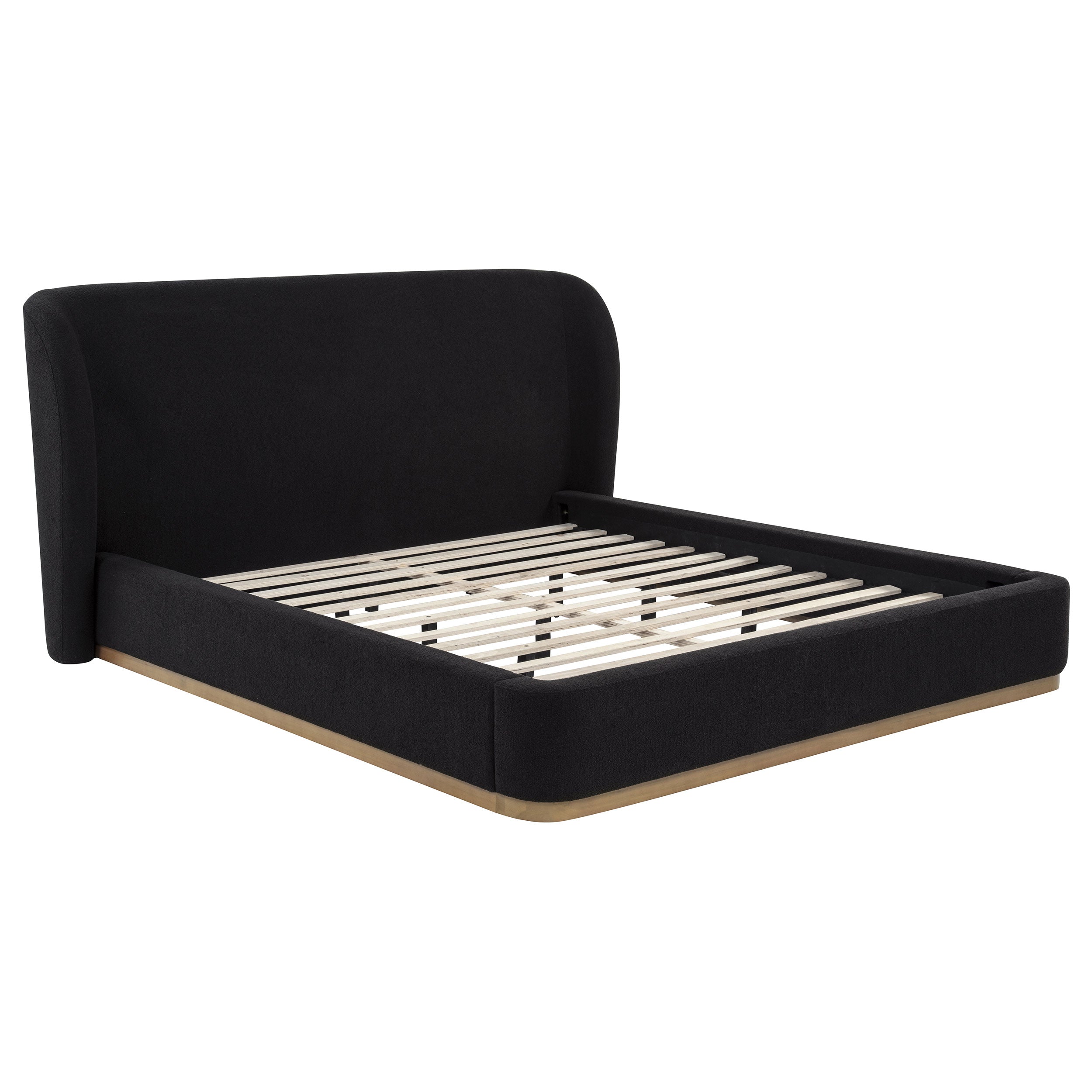 Best Furniture Outlet - Coaster - Blaire Upholstered California King Wingback Platform Bed Black - 315967BLKKW