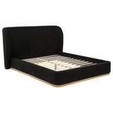 Best Furniture Outlet - Coaster - Blaire Upholstered Queen Wingback Platform Bed Black - 315967BLKQ