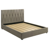 Best Furniture Outlet - Coaster - Delsea Upholstered Eastern King Platform Bed Light Brown - 315975KE