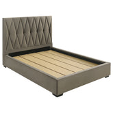 Best Furniture Outlet - Coaster - Delsea Upholstered Queen Panel Platform Bed Light Brown - 315975Q
