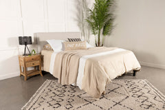 Pirro Upholstered Queen or Full Panel Headboard Sand