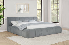 Wilshire Upholstered California King Platform Bed Grey