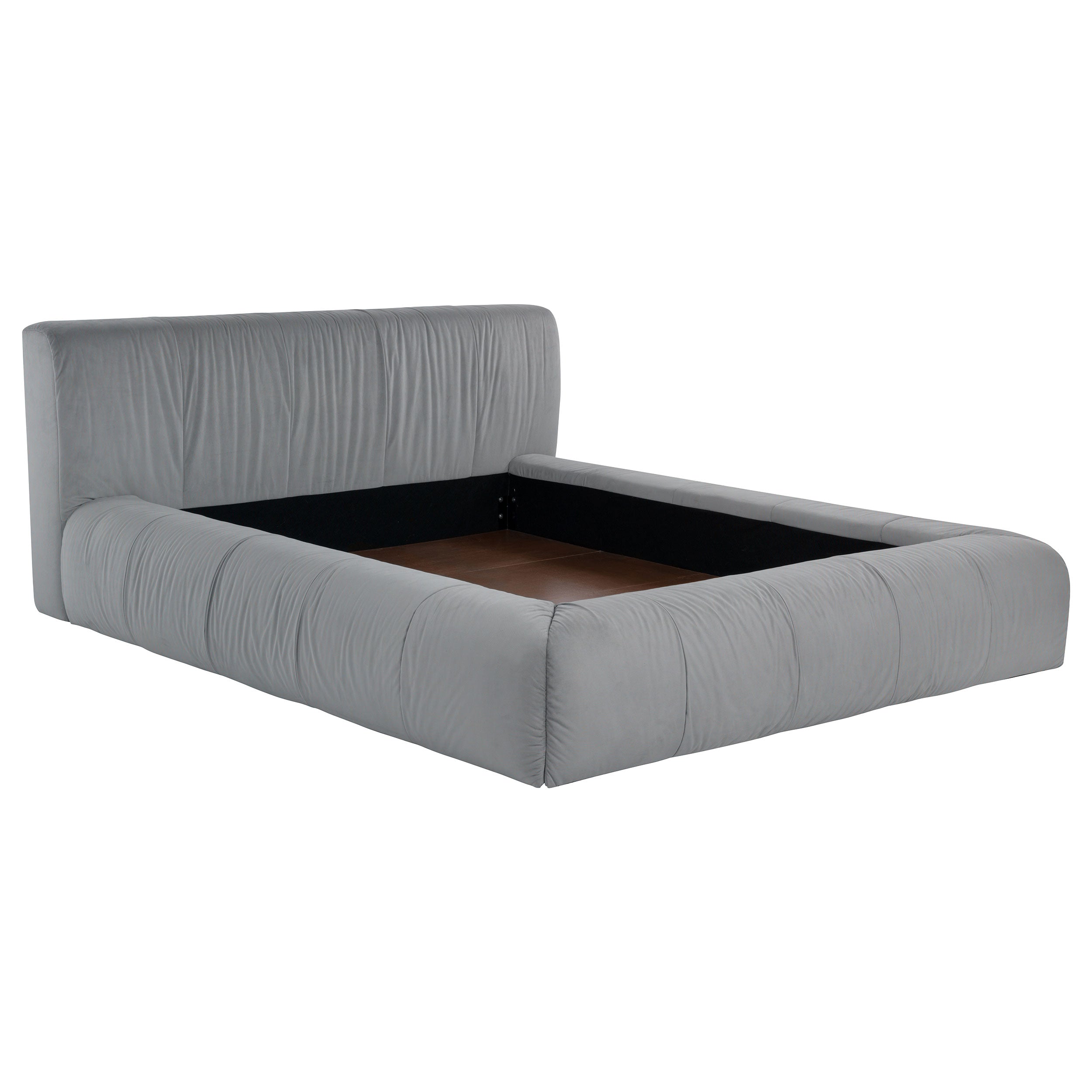 Best Furniture Outlet - Coaster - Wilshire Upholstered Queen Platform Bed Grey - 315981Q