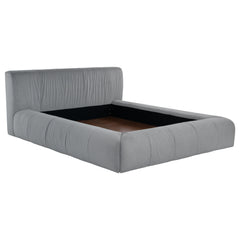 Best Furniture Outlet - Coaster - Wilshire Upholstered Queen Platform Bed Grey - 315981Q