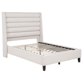 Best Furniture Outlet - Coaster - Leslie Upholstered Tufted Full Wingback Platform Bed Beige - 315983F