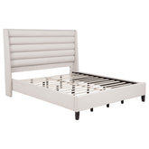 Best Furniture Outlet - Coaster - Leslie Upholstered Tufted California King Wingback Platform Bed Beige - 315983KW