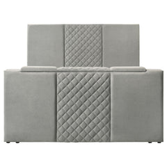 Tara 61-inch Upholstered Eastern King Panel TV Bed Grey