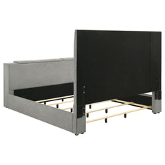 Tara 61-inch Upholstered Eastern King Panel TV Bed Grey