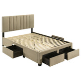 Best Furniture Outlet - Coaster - Wheatland 4-drawer Upholstered Full Storage Bed Light Brown - 316010F
