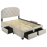 Best Furniture Outlet - Coaster - Marianna 4-drawer Upholstered Full Storage Bed Cream - 316011F