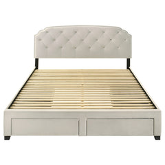 Marianna 4-drawer Upholstered Eastern King Storage Bed Cream