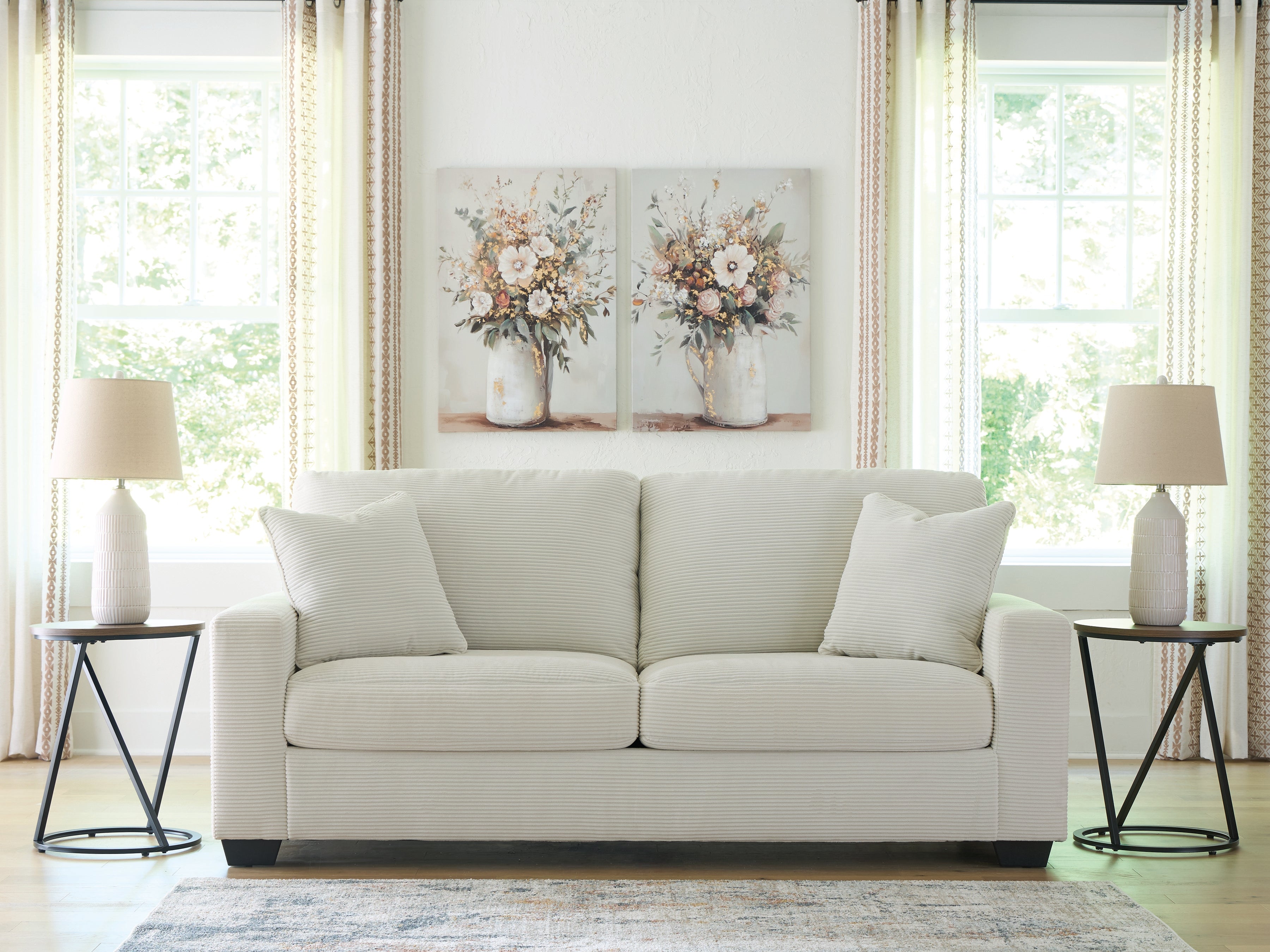 Best Furniture Outlet - Ashley Furniture - Greenbriar Living Room - Sofa / Ivory - PC3200638