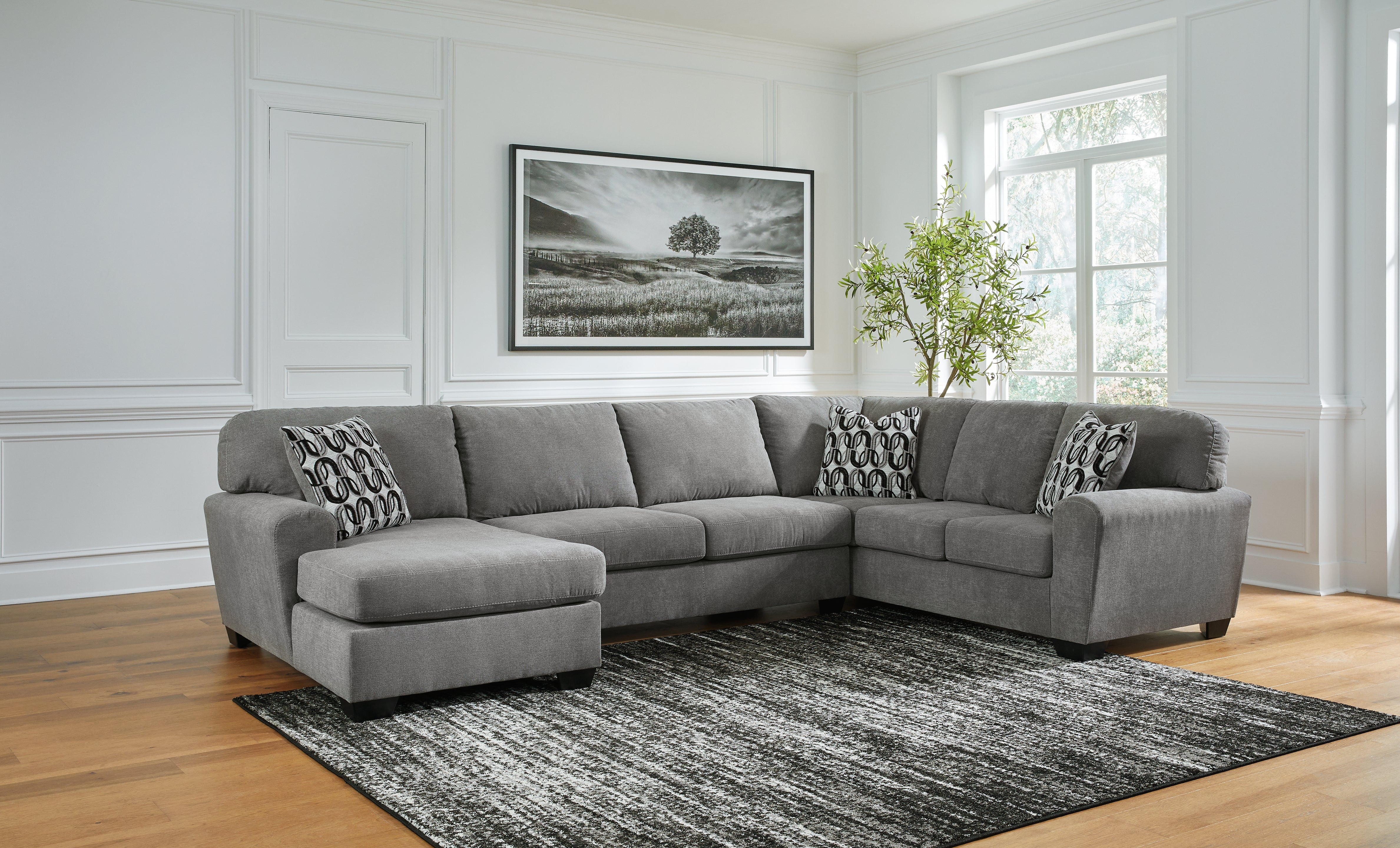 Best Furniture Outlet - Ashley Furniture - Birkdale Court Sectional - RAF 3-Piece Sectional with Chaise / Gray - 32402S1