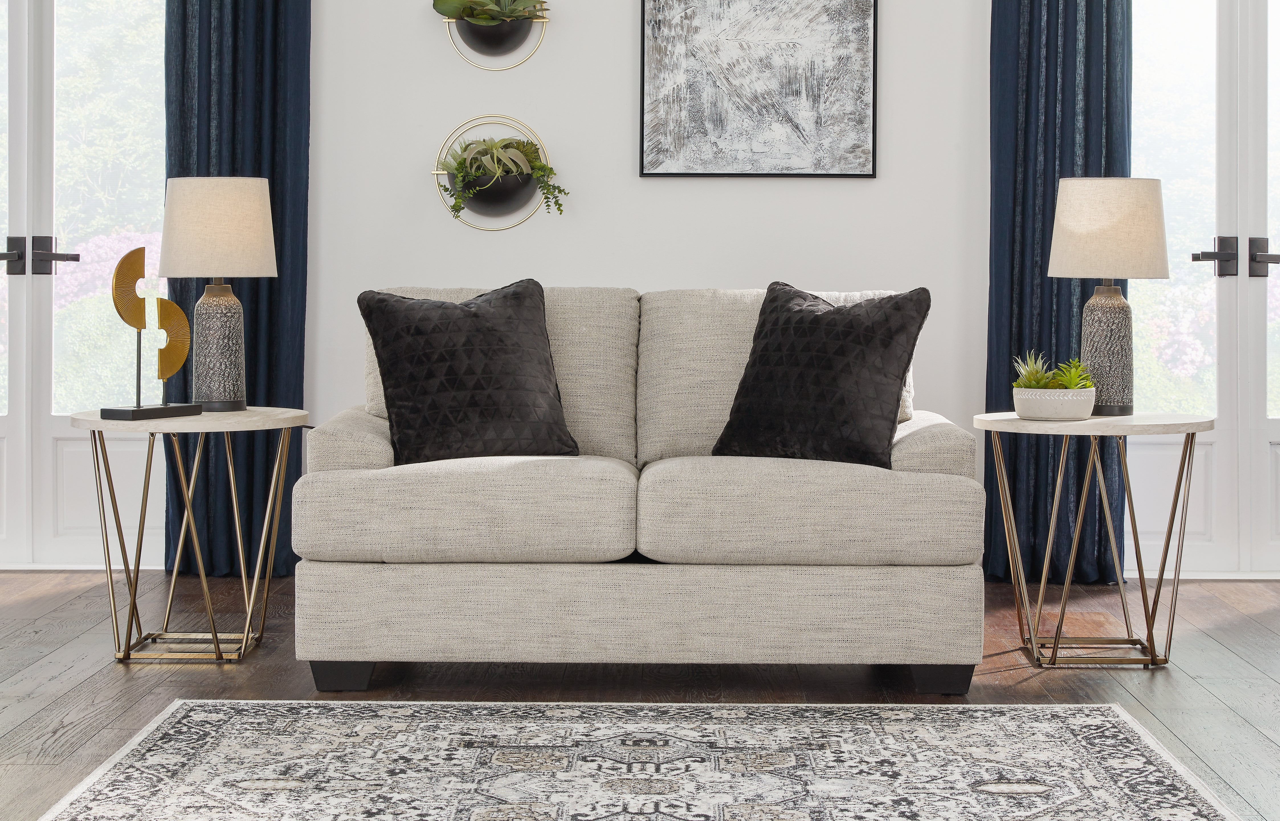 Best Furniture Outlet - Ashley Furniture - Vayda Living Room - Loveseat / Pebble - 3310435