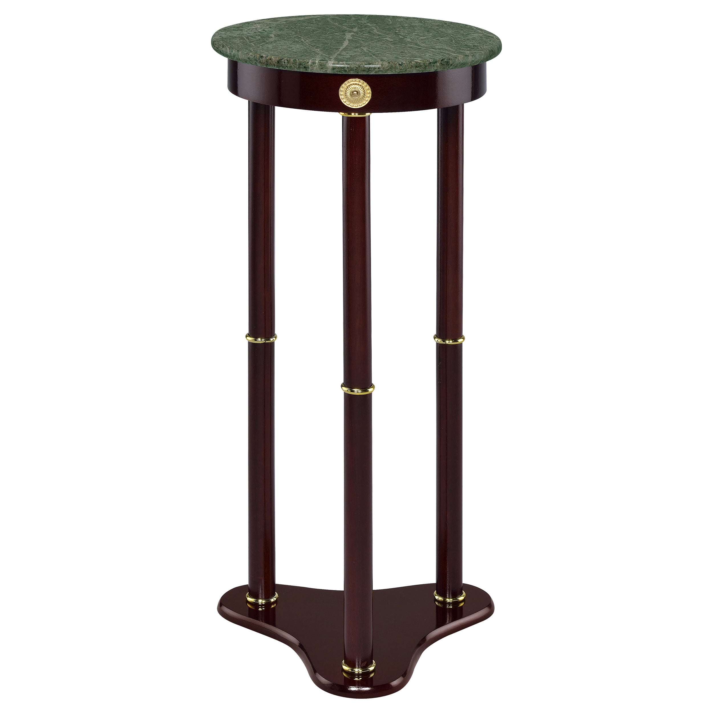 Best Furniture Outlet - Coaster - Edie Round Marble Top Plant Stand Merlot - 3315