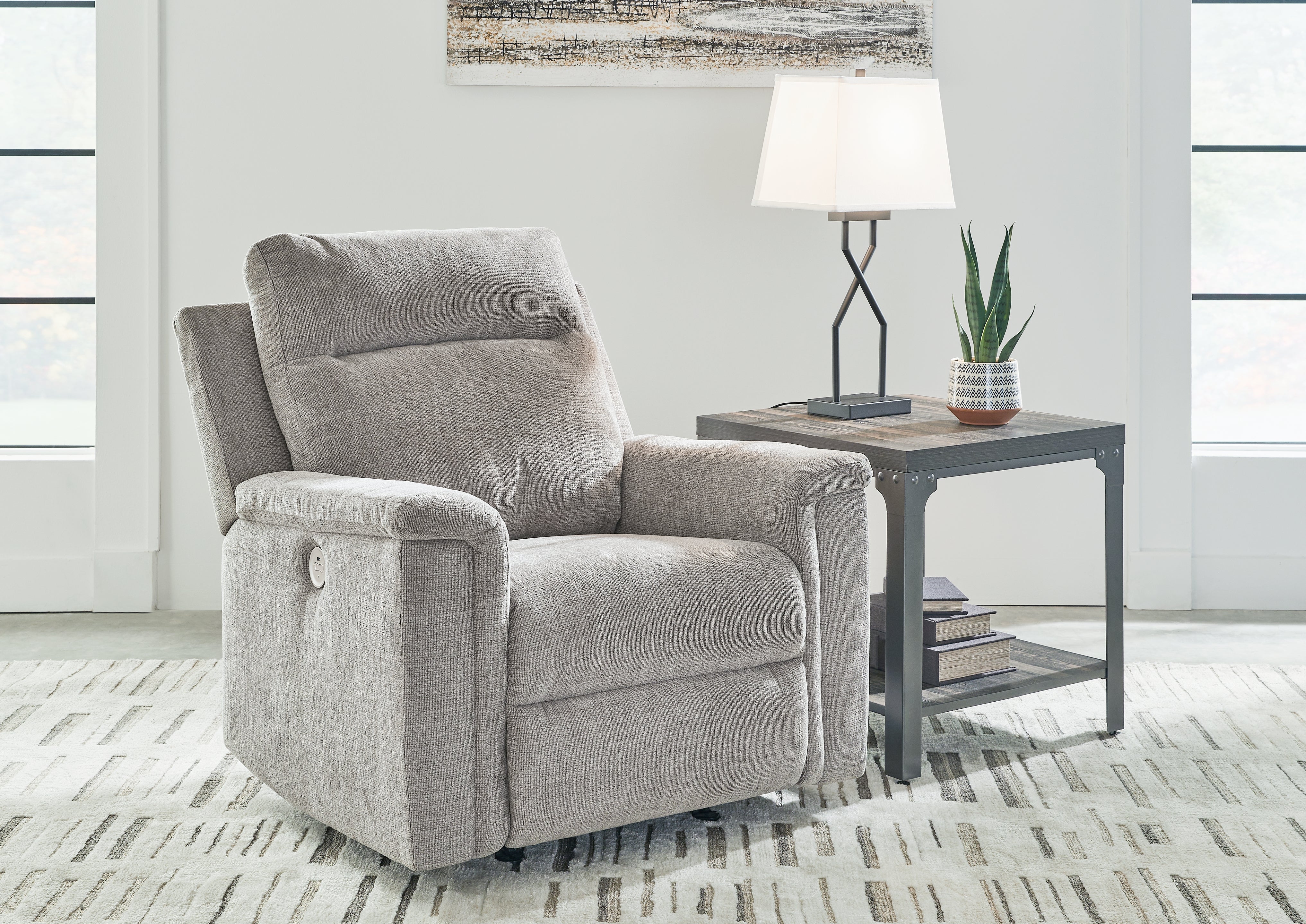 Best Furniture Outlet - Ashley Furniture - Barnsana Living Room - Power Rocker Recliner / Ash - 3320198