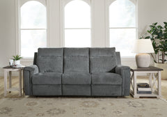 Best Furniture Outlet - Ashley Furniture - Barnsana Living Room - Reclining Power Sofa / Gravel - 3320287