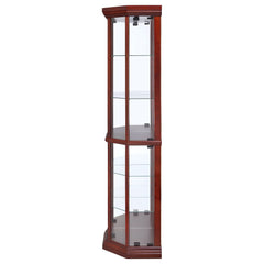Appledale 6-shelf Corner Curio Display Cabinet Medium Brown