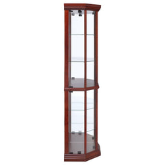 Appledale 6-shelf Corner Curio Display Cabinet Medium Brown