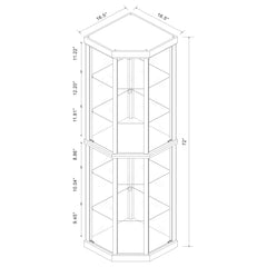 Appledale 6-shelf Corner Curio Display Cabinet Medium Brown