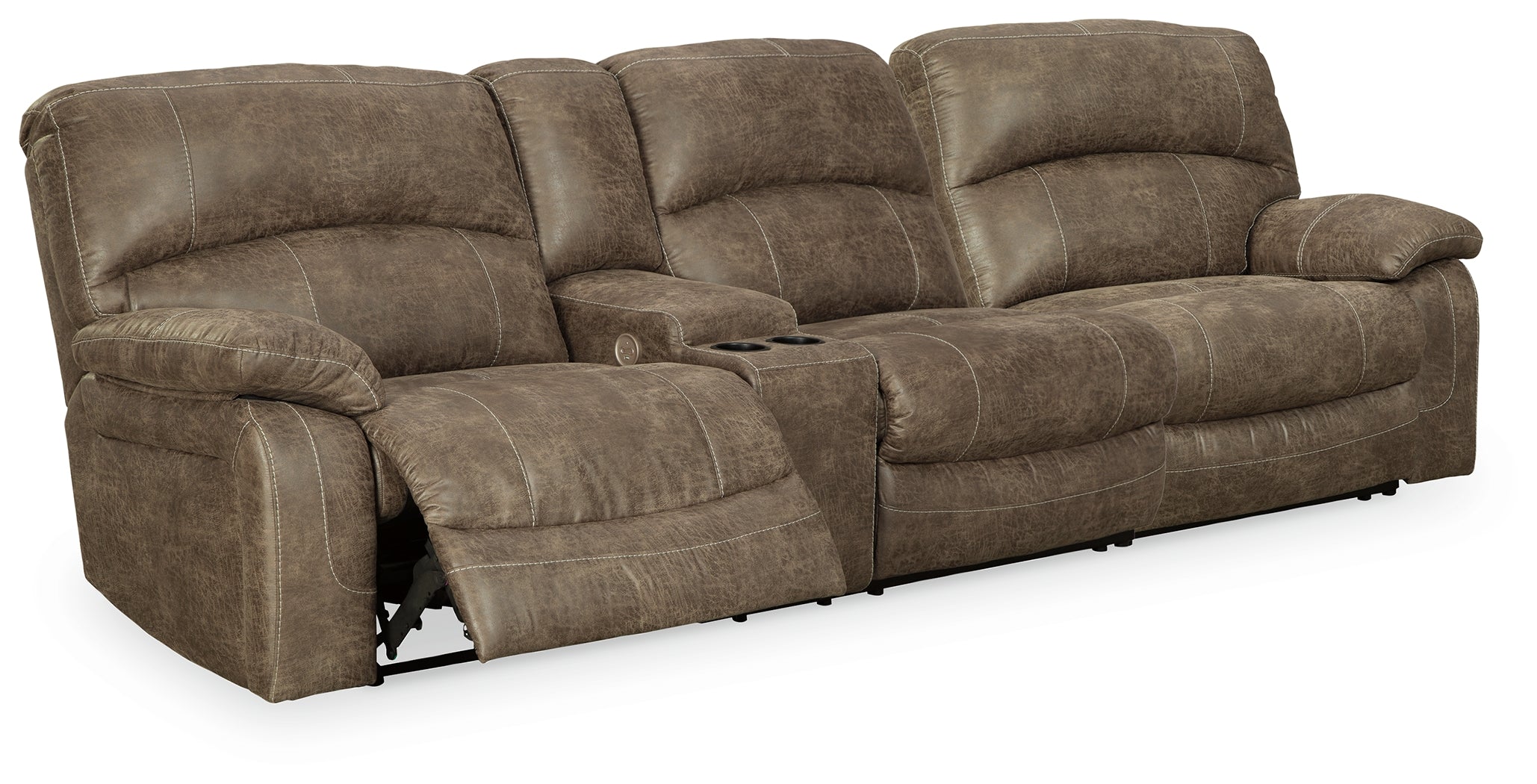 Best Furniture Outlet - Ashley Furniture - Segburg Sectional - 2-Piece Power Reclining Sectional Sofa / Driftwood - 34303S1