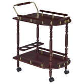 Best Furniture Outlet - Coaster - Palmer 2-tier Rectangular Wood Bar Cart Merlot - 3512