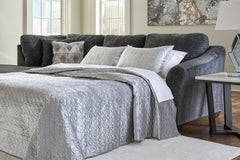 Best Furniture Outlet - Ashley Furniture - Biddeford Sectional - RAF 2-Piece Sleeper Sectional with Chaise / Shadow - 35504S3