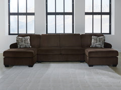 Best Furniture Outlet - Ashley Furniture - Kimlee Sectional - RAF 3-Piece Sectional with Double Chaise / Chocolate - PC35603S3