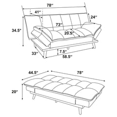 Laredo Upholstered Tufted Convertible Sofa Bed Grey
