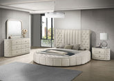 Best Furniture Outlet - Coaster - Sonya 4-piece Upholstered Queen Bedroom Set Ivory - 360111Q-S4