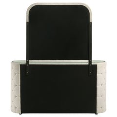 Sonya 6-drawer Upholstered Bedroom Dresser with Mirror Ivory