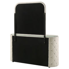 Sonya 6-drawer Upholstered Bedroom Dresser with Mirror Ivory