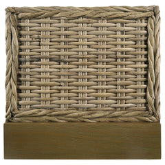 Zyla Woven Rattan Queen Panel Headboard Kubu Grey